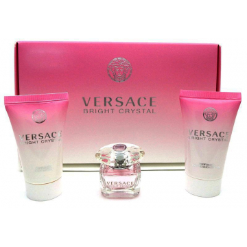 Versace Bright Crystal Мини Набор (Туалетная вода 5 ml, 25 Лосьон для тела, 25 Гель для душа) (8011003810420)